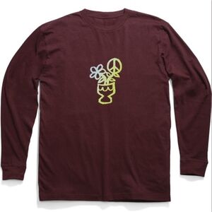 NWT Stance Scribbles Long Sleeve 100% Cotton Graphic Crewneck Tshirt Size Medium